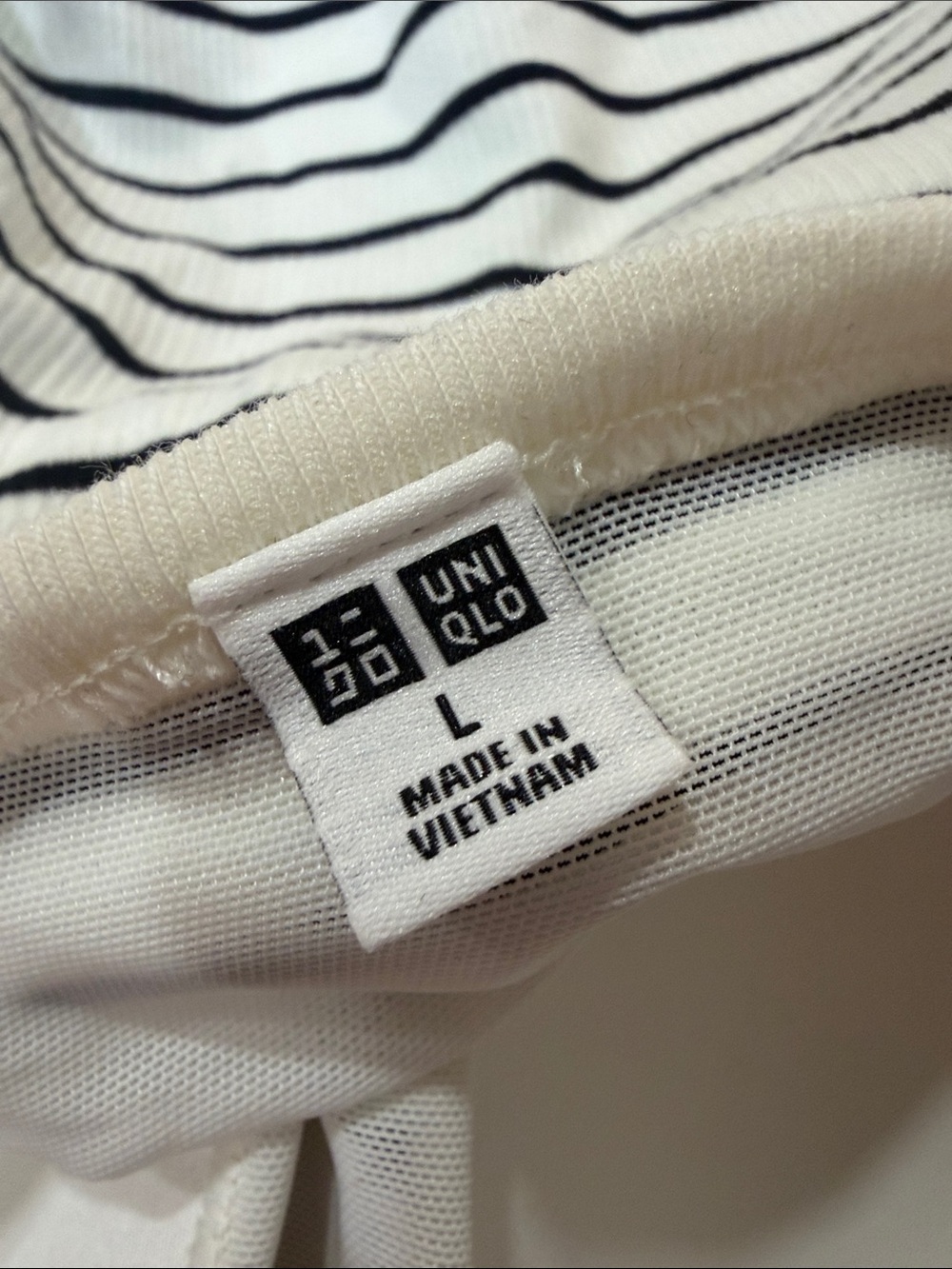 Uniqlo Off White & Black Striped Ribbed Halter Tank - Picture 5 of 5